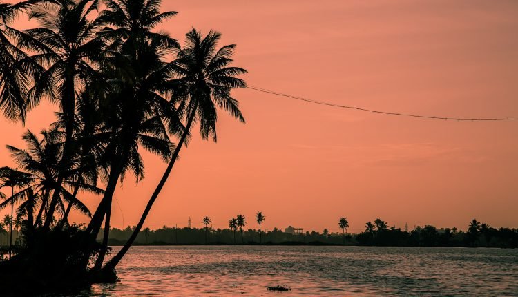 Kerala beach sunset view